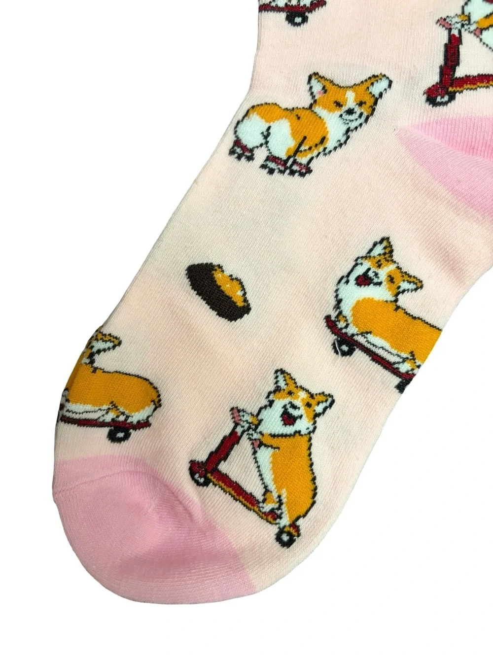 Pink Corgi Novelty Socks Womens Size 5-8